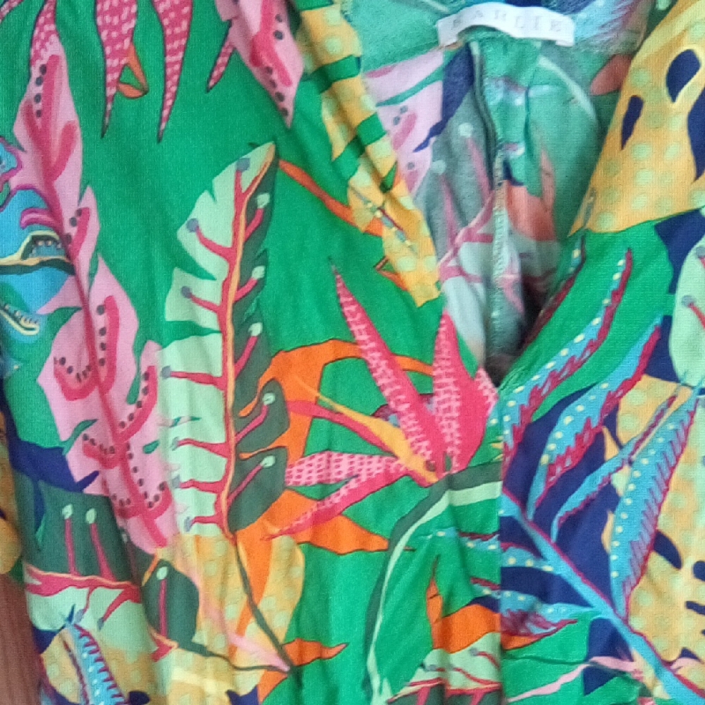 Karlie Green Multicolor Tropical Print Blouse - Picture 3 of 10